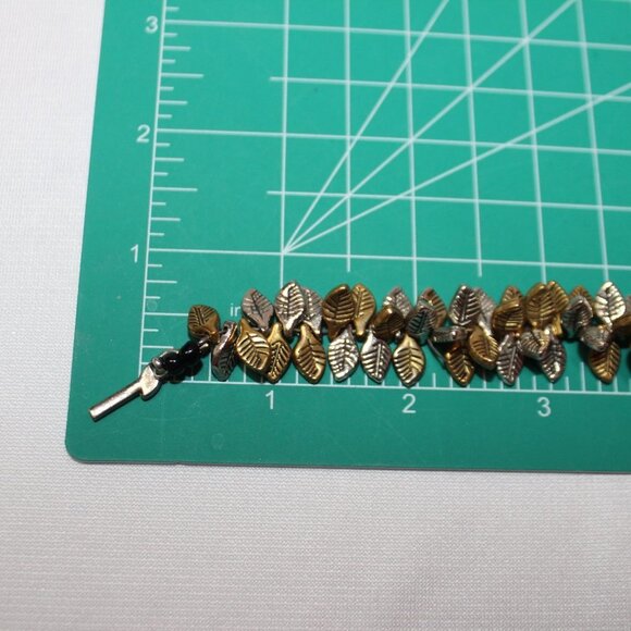 Golden and Silver Leaf Bracelet w/Beautiful Clasp - Picture 6 of 8